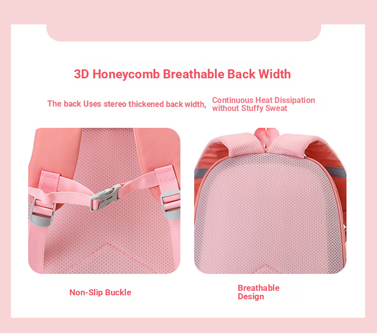 Ergonomic Kids Backpack For Ages 3-6 – Lightweight School Bag With Padded Straps & Cartoon Prints (Pink/Lavender/Blue/Brown)_voghion.com