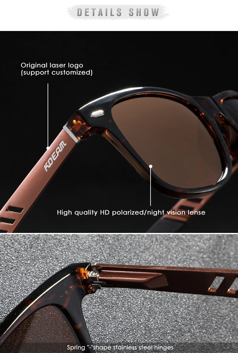 KDEAM Photochromic and Polarized Sunglasses Men Navigational Aluminum Magnesium Frame Men's Glasses UV400 Night Vision_voghion.com