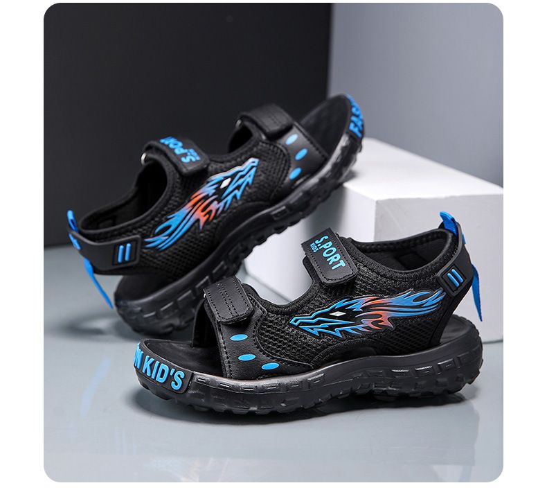 Kids Shoes Boys sandals summer 2024 new children's soft bottom non slip beach shoes for middle and large children boys open toe sports sandals_voghion.com
