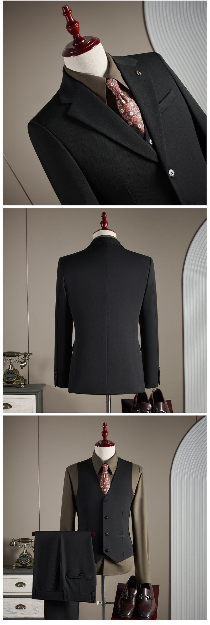 Premium Two-Piece Suit Set – Business & Wedding-Ready Slim-Fit Blazer & Trousers (M-7XL, Single-Breasted Notch Lapel, Stretch Comfort)_voghion.com