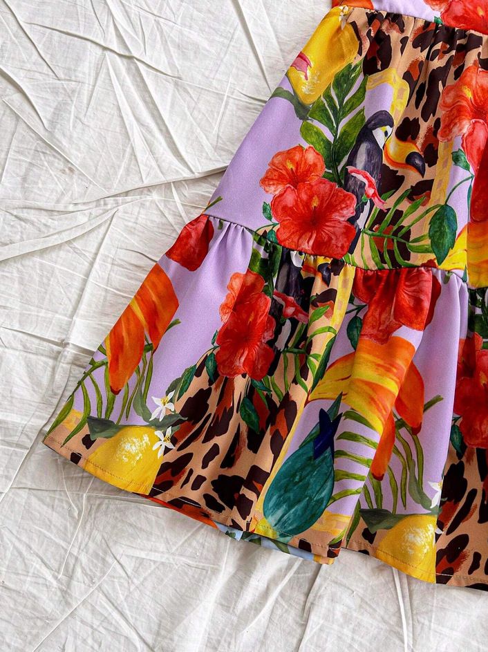 Rochie de damă sexy, cu imprimeu leopard, decoltată, cu bretele adânci în V și spate expus, 2025_voghion.com