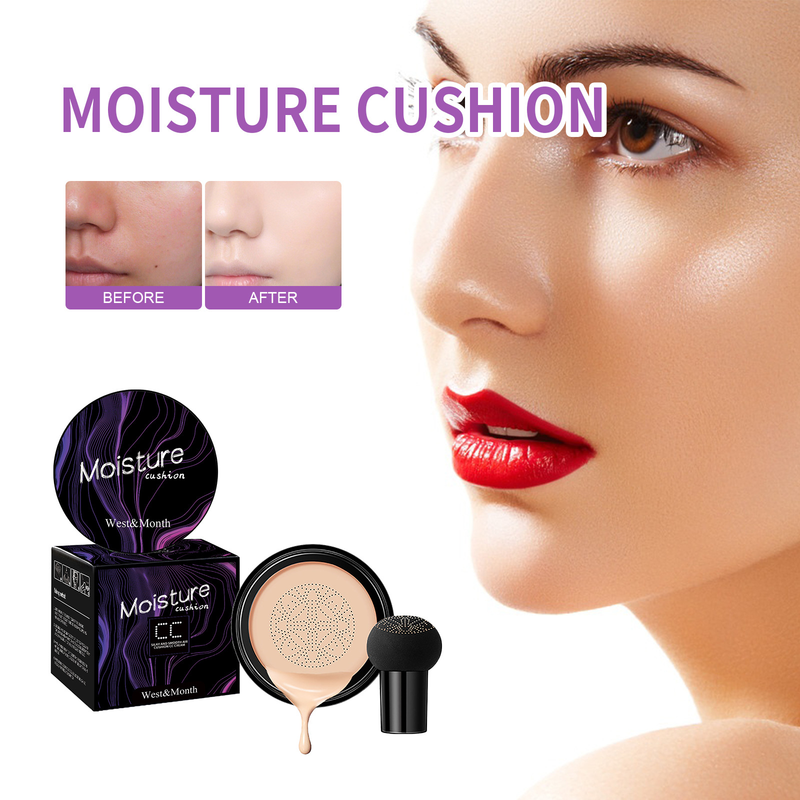 West&Month-cojín de aire con cabeza de seta, corrector humectante, aislamiento de reparación Natural, crema de belleza de maquillaje duradera_voghion.com
