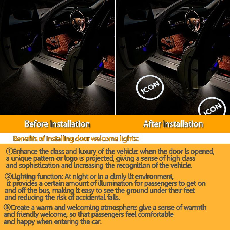 LED High-definition Welcome Car Accessories For Audi A1 A3 A4 A5 A6 A7 Q3 Q5 Q7 Q8 TT A8 Projection Ambient Light_voghion.com