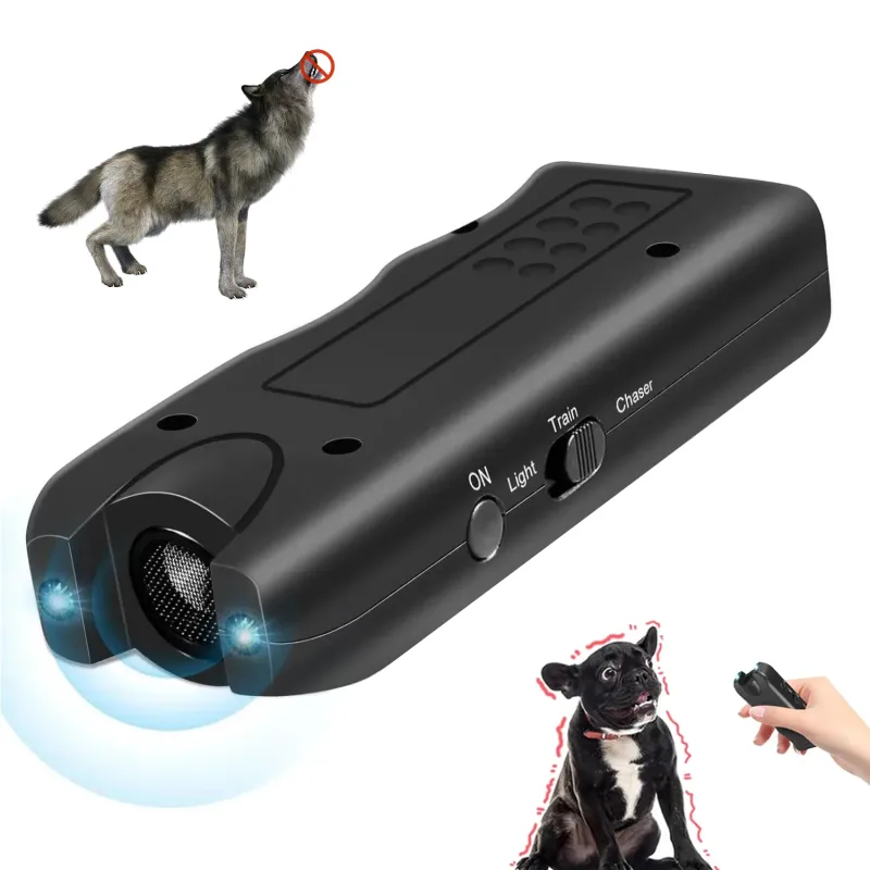 Mini repellente per cani, portatile, antiabbaio, con luce LED ultrasonica, ricaricabile, strumento di addestramento per tutti i cani, accessori per animali domestici_voghion.com