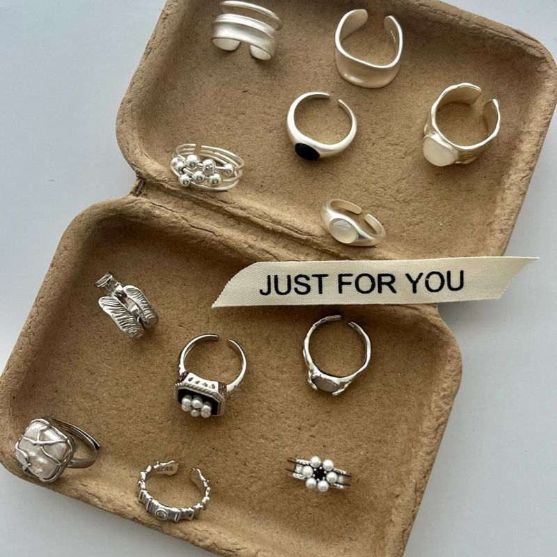 Sterling Silver Plain Band Ring For Women, Niche Light Luxury High-end Feel, Non-fading Ins Style Index Finger Ring, New_voghion.com