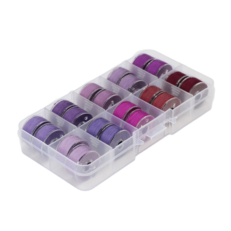 20 pçs/caixa bobina colorida conjunto de bobina de plástico transparente com caixa de armazenamento de linha acessórios para máquina de costura_voghion.com