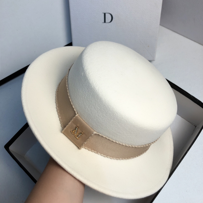 Otoño e invierno nueva versión coreana de lana celebridad de Internet versátil unisex sombrero de ala ancha de parte superior plana simple calle_voghion.com