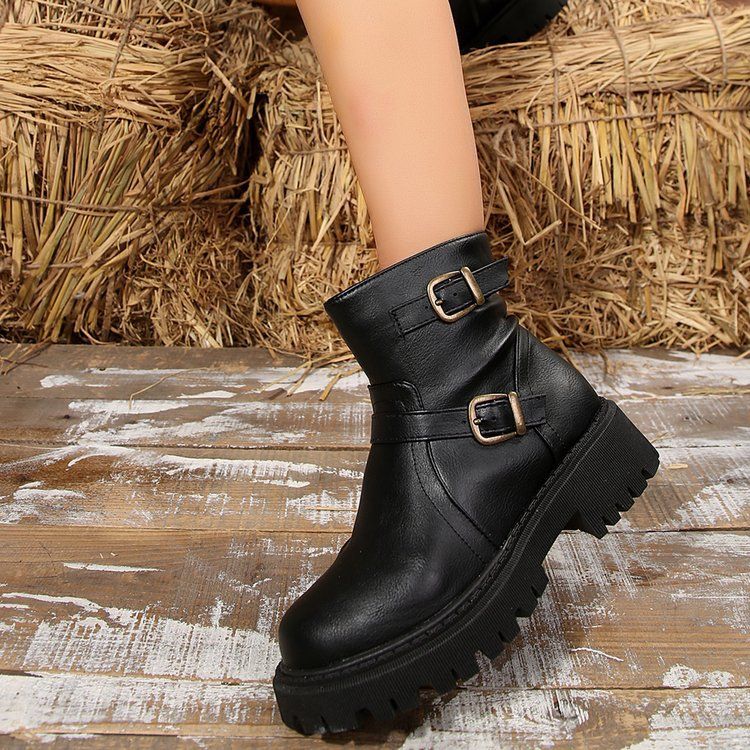 Vintage Martin boots women's new autumn and winter explosive motorcycle boots single boot snow boots_voghion.com