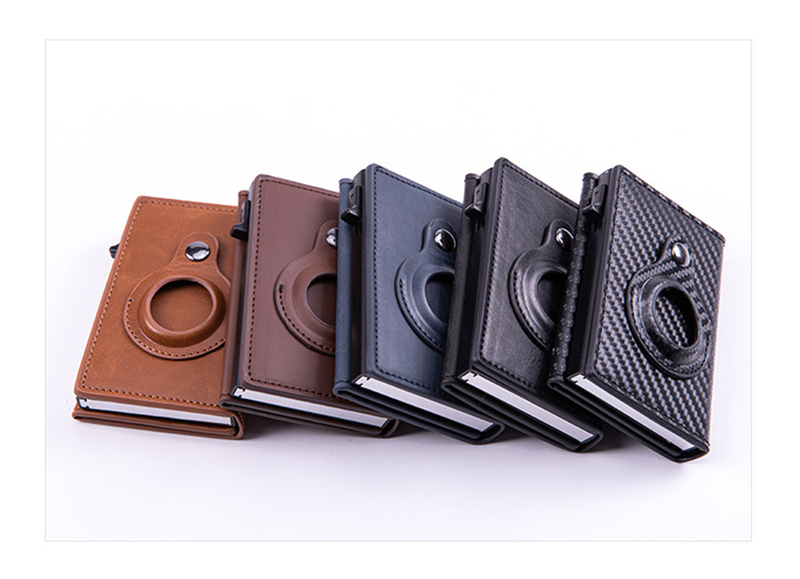 Bycobecy jauns Airtag maks vīriešiem Carbon Fiber Fashion ID kredītkartes turētāja futrālis Rfid Slim Airtag Slide Wallet_voghion.com