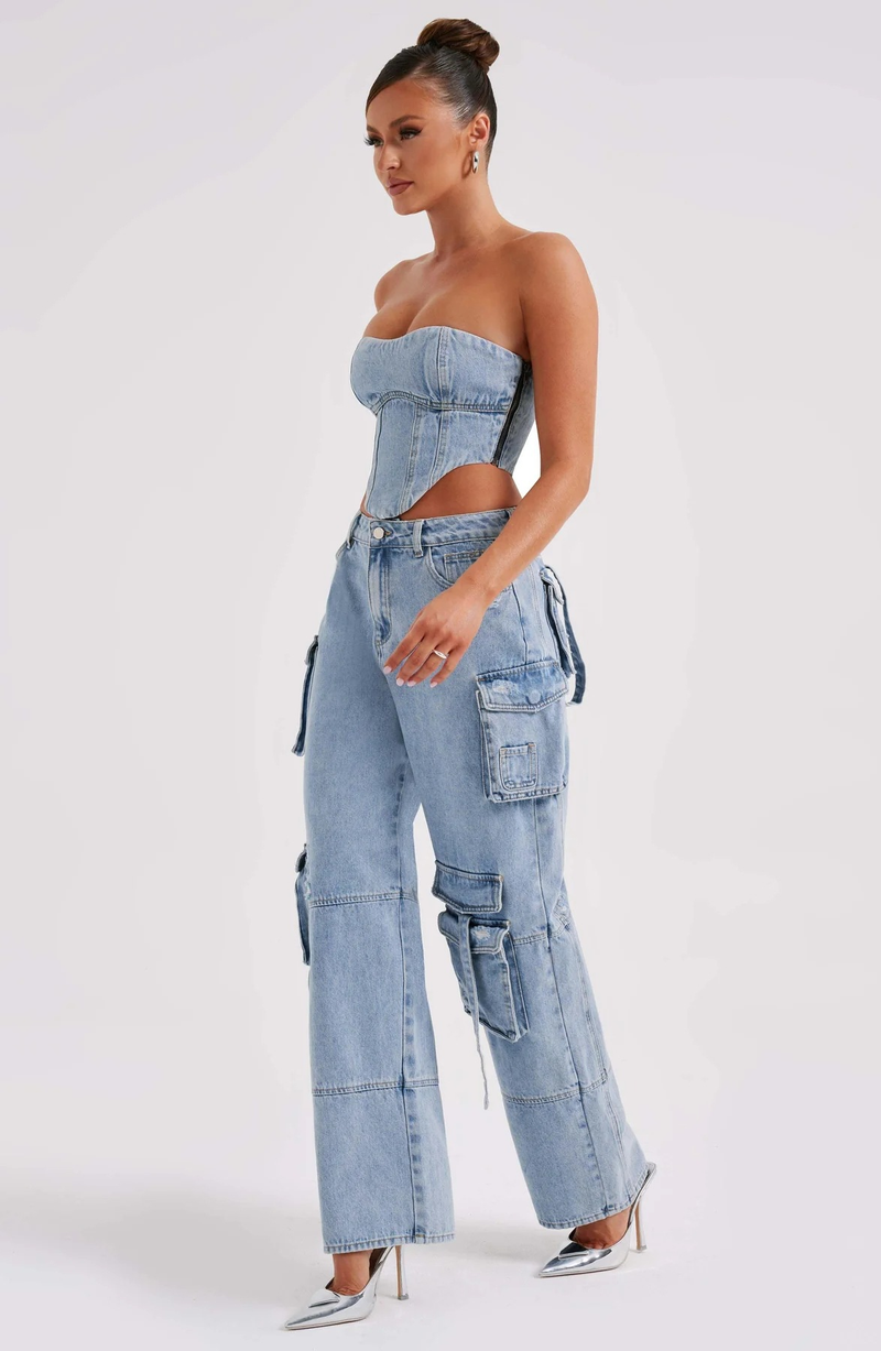 Hottie bukser til kvinder lige multi-lomme denim overalls til kvinder i stil alsidige løse afslappede bukser til kvinder_voghion.com