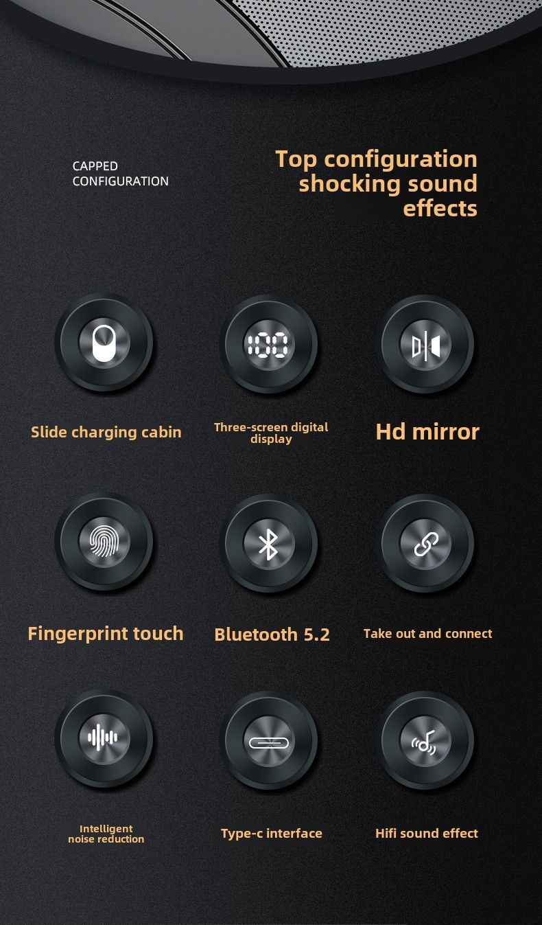 YaShoo Bluetooth headset - slide cover charging compartment, in-ear wear, power display, Calling iPhone assistant siri, for Xiaomi, Samsung iPhone_voghion.com