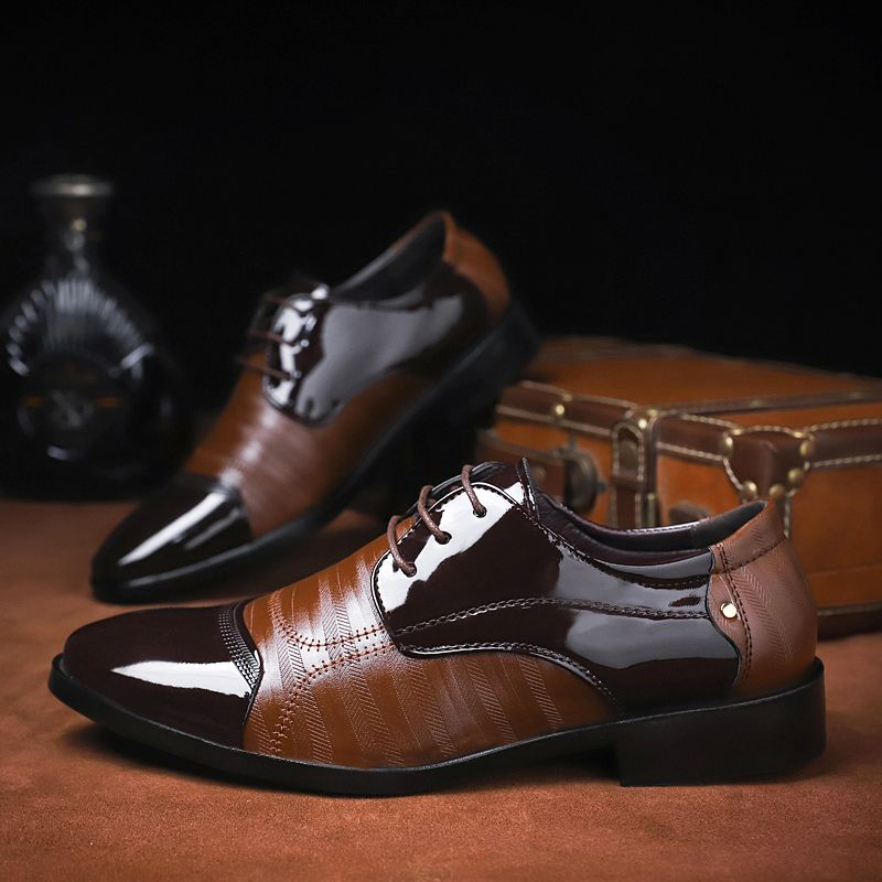 Zapatos de cuero puntiagudos de negocios para hombres de alta calidad, zapatos formales_voghion.com