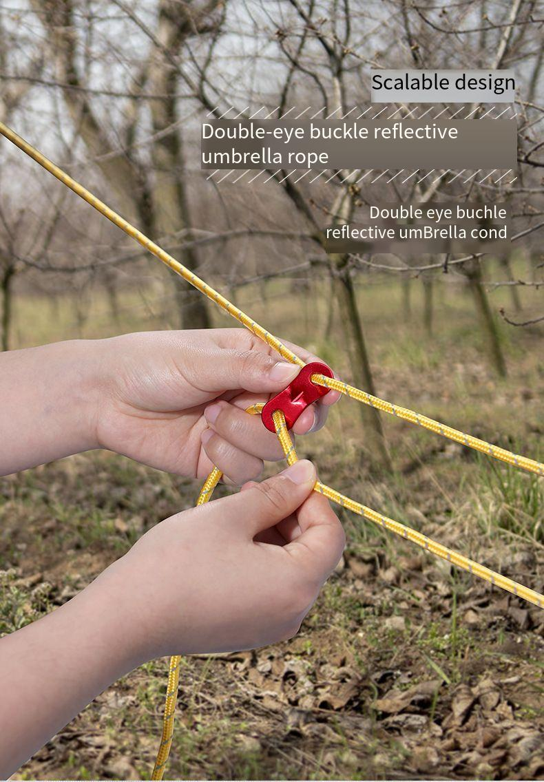 Cuerda reflectante para tienda de campaña al aire libre, cuerda de viento, hebilla para toldo, cuerda de viento, poste de 4 m de grosor, cuerda fija, cuerda de campamento, cuerda de ajuste_voghion.com