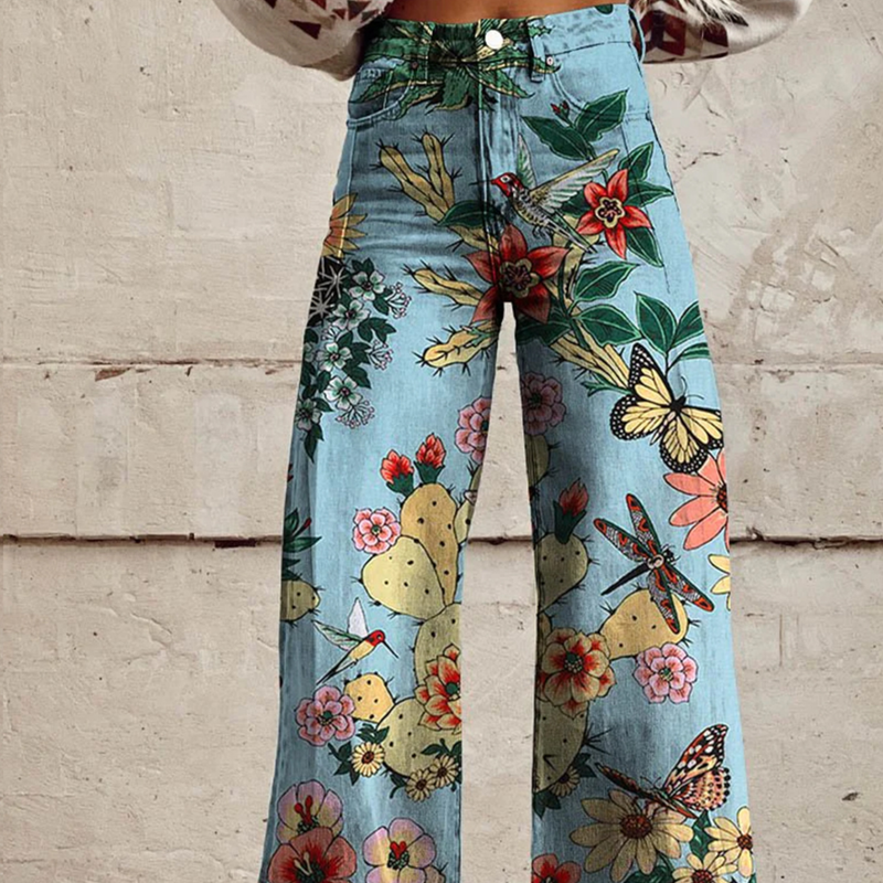 Damenbekleidung Große Größen Damen Freizeithosen Dünne Jeans Weites Bein_voghion.com