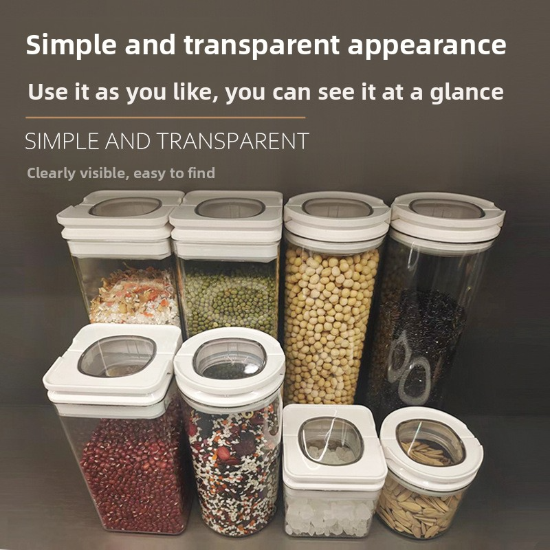 Airtight Food Storage Containers - Kitchen Pantry Organizers For Grains Snacks & Tea (Set Of 6 BPA-Free Plastic)_voghion.com