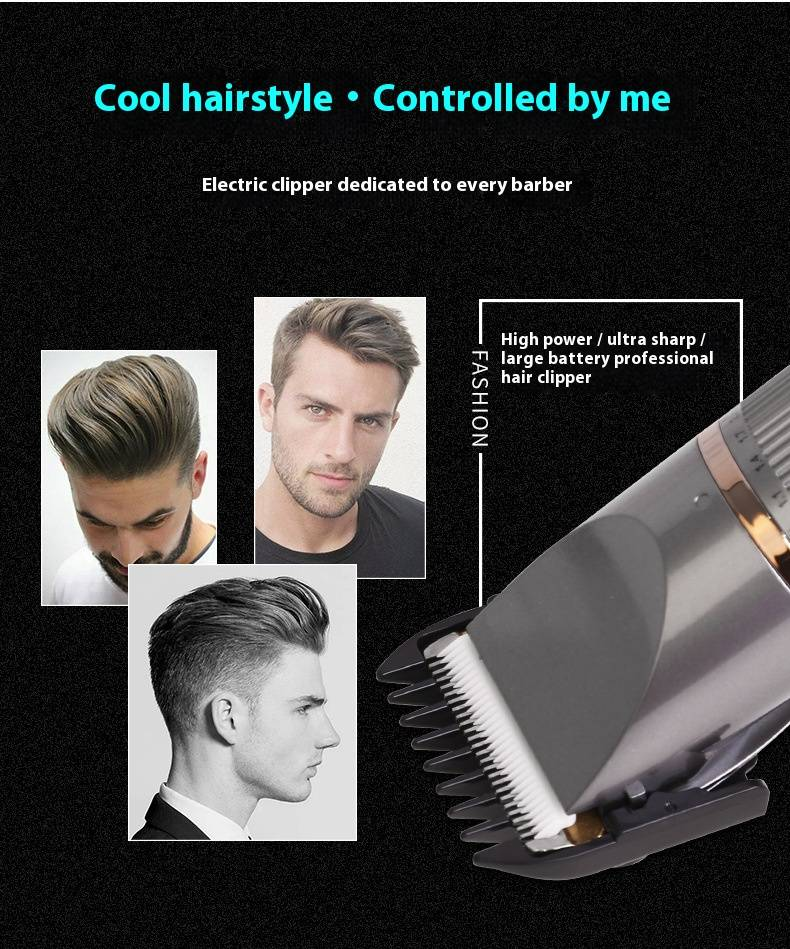 Professional Hair Clipper Set - Cordless Electric Trimmer For Men & Kids, Home Haircut Kit With Rechargeable Battery_voghion.com
