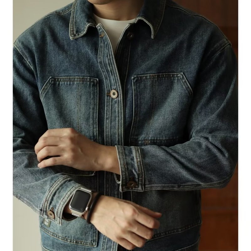 Neue Herbst-Jeansjacke für Herren, übergroß, lässig, für Jugendliche, Streetwear, Mode, blaue Jeansjacke für Teenager_voghion.com