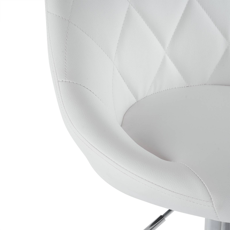 2er-Pack höhenverstellbare Barhocker mit Drehfuß - weiße Thekenhocker aus PU-Leder, höhenverstellbar, für Küche/Bar/Büro_voghion.com