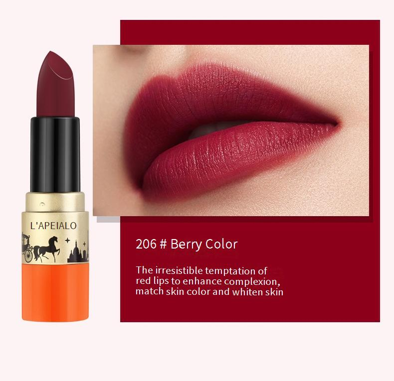 Velvet Matte Lipstick Set - 8 Long-Lasting Non-Stick Lipstick Shades, Luxe Gift Box With Pouch, High-End Orange Collection_voghion.com