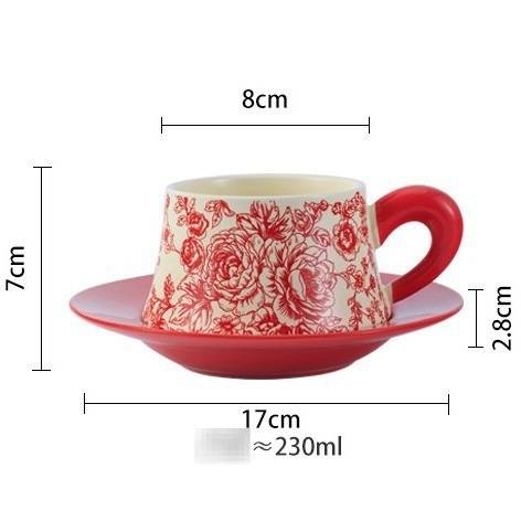 Rose Cup And Saucer Gift Box Coffee Cup And Saucer Set Light Luxury High End Tea Cup Creative Mug Ceramic Water Cup_voghion.com