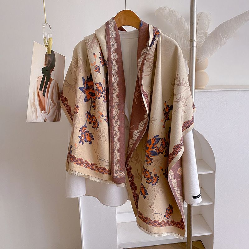 Dolce ed elegante ombra artistica di bambù con una fragranza sottile, sciarpa leggera in cashmere in stile cinese, da donna_voghion.com