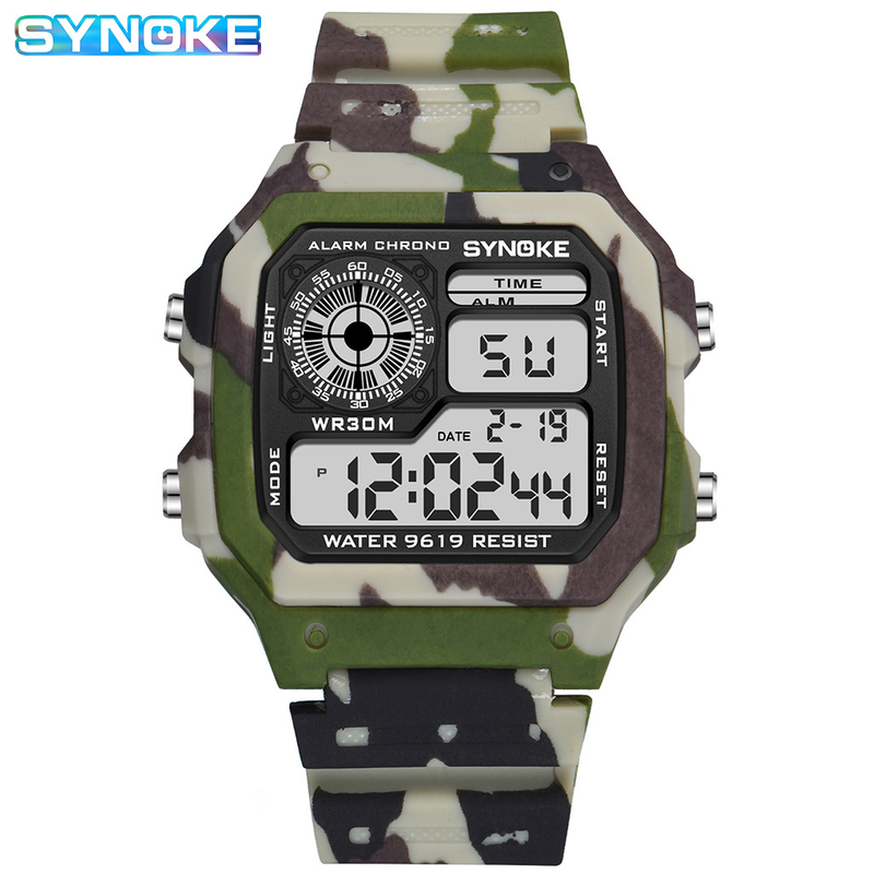 Vietam Market Camouflage Multifuctioal Fashio Square Studet Electroic Watch Colorful Lumious Waterproof Sports_voghion.com