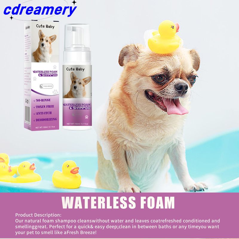 Mousse för kemtvätt för husdjur Katt Hund Vattenfri skumspray Rengöringsschampo Utomhus Kemtvätt för husdjur Badgel_voghion.com