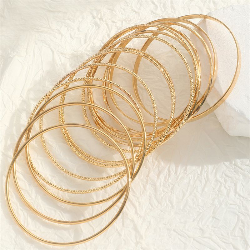 Vintage Boho Wide Cuff Bracelet Set - Gold & Silver Matte Irregular Bangle Stack For Women_voghion.com