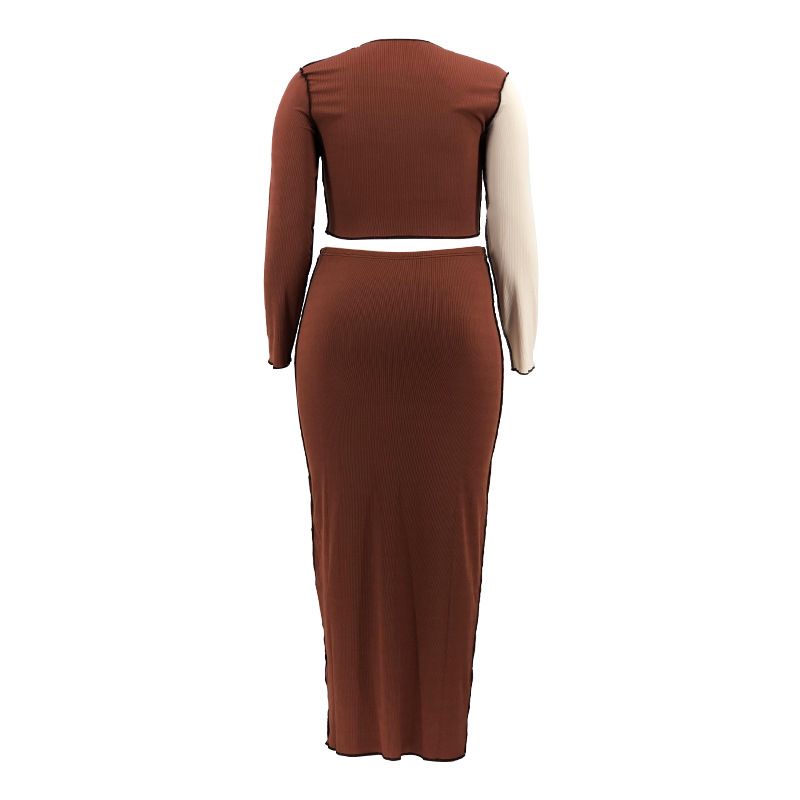 Damen-Spleißfarben-Mode, sexy Plus-Size-Mode-Freizeitanzug_voghion.com