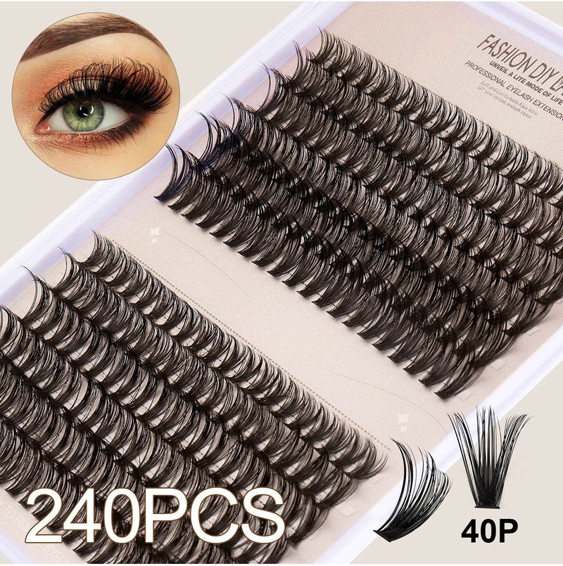 DIY Clusters Lashes Segmented False Eyelashes Single Cluster Natural 30P/40P Curl For Charming Eye Makeup_voghion.com
