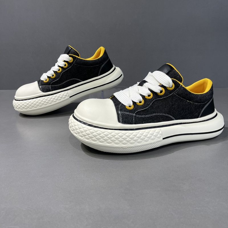 Scarpe estive da uomo in tela traspirante con punta grande, suole spesse versatili, scarpe casual di nicchia per uomo_voghion.com