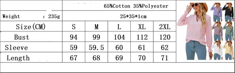 Abbigliamento da donna Top a maniche lunghe larghe con maniche a volant e scollo a V_voghion.com