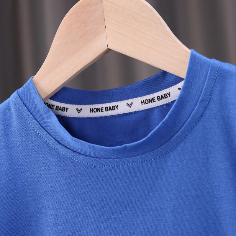 Conjunto de dos piezas de pantalones con banda trasera coreana para bebé de un año de edad, de manga corta y cara sonriente, para verano de 2024_voghion.com