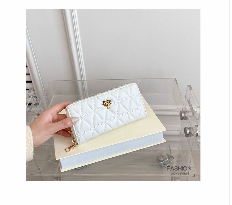 Women's Wallet & Men's Wallet Lingge Purse Ladies Long Clutch Bag Simple And Large-capacity Leisure Card Bag Tide Card Bag_voghion.com