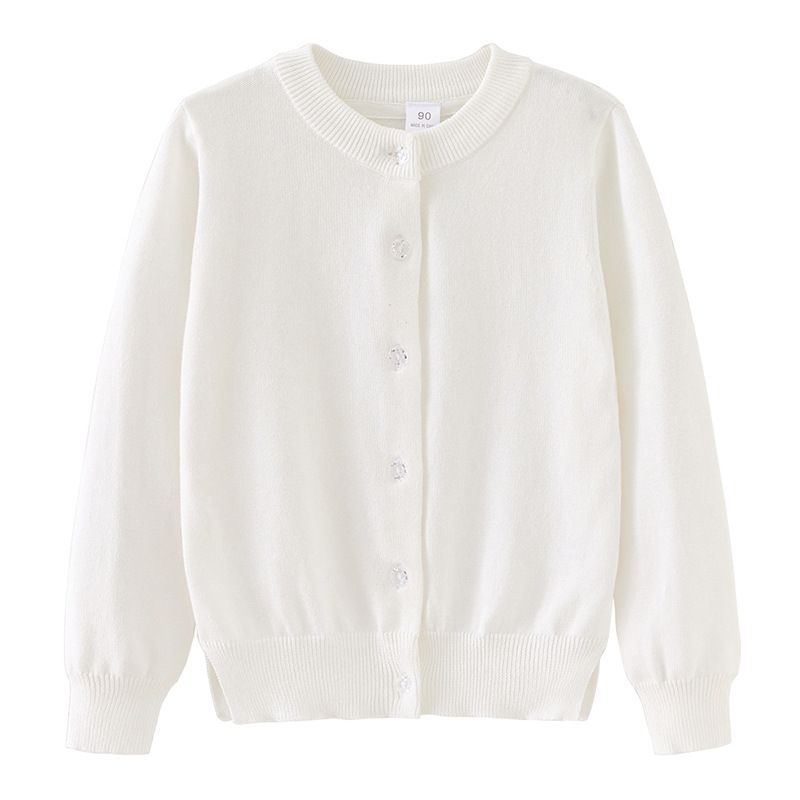 Kinder-Strickjacke – 100 % Baumwolle, langärmeliger Unisex-Pullover (90–160 cm, 6 Farben)_voghion.com