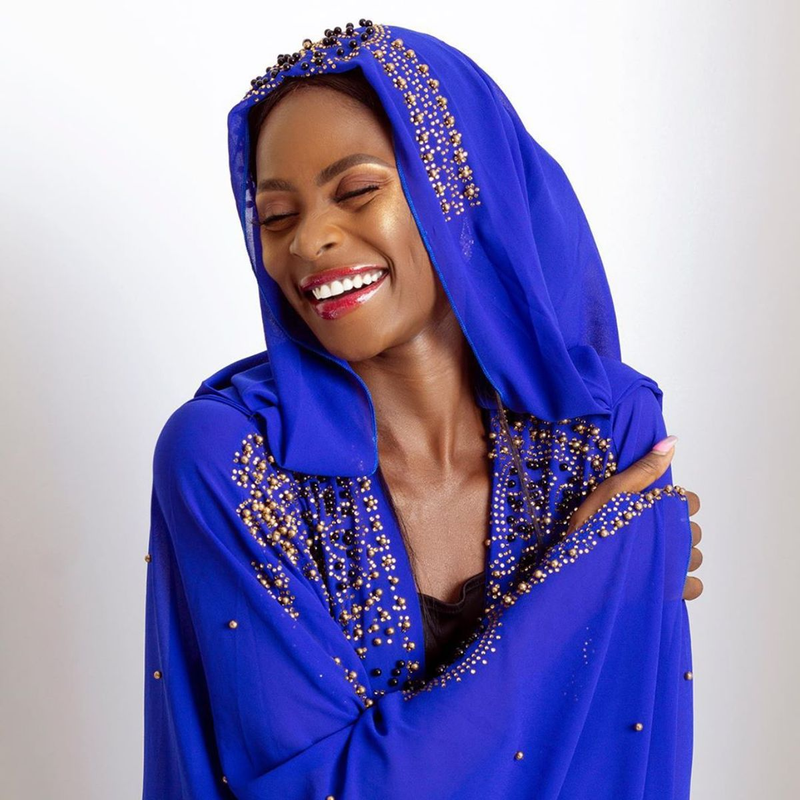 Women's rhinestones beaded lengthened HD Muslim shawl hooded cloak._voghion.com