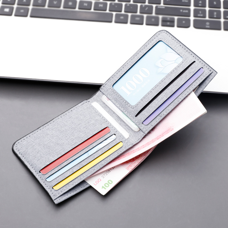 Zero Wallet Geschenk Kurze Herren-Geldbörse aus Segeltuch Mehrere Kartenpositionen Bietet Platz für den Führerschein Ultradünne Geldbörse Bequem zu tragende Kartentasche Minimalistisch_voghion.com