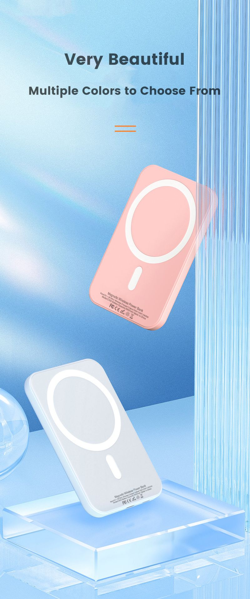5000/10000mAh Power Bank Magnéitesch Wireless Powerbank Fir 12 13 14 Pro Max External Auxiliary Battery Pack_voghion.com