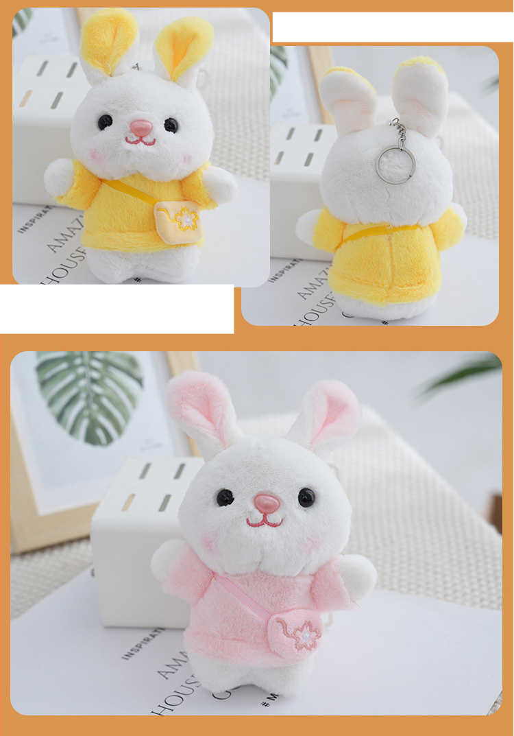 Plüsch Kirschblüten Hase Anhänger Puppe Rucksack Anhänger Schlüsselanhänger Anhänger Hase Puppe für Kinder Geschenk_voghion.com