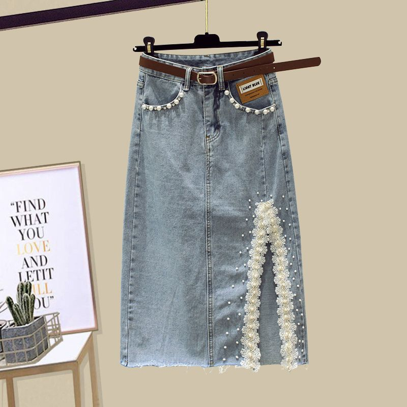 Ženska oblačila, obleka za ženske, nova francoska sladka šifonska srajca, jeans krilo, dvodelna obleka_voghion.com