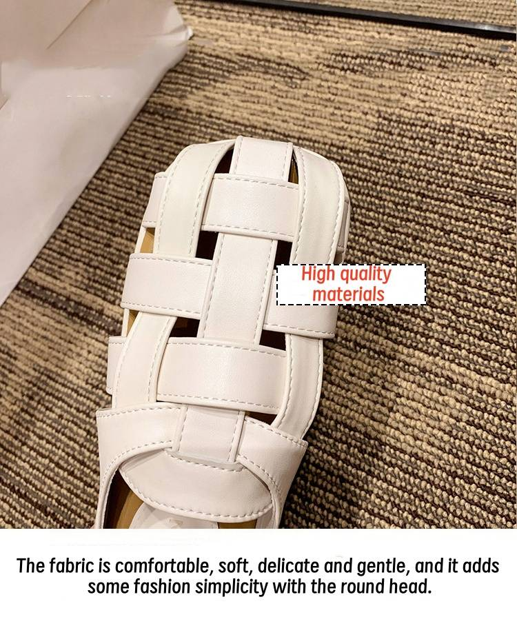 Ciabatte Baotou di senso avanzato da donna indossano un pedale nell'estate 2024 nuovi sandali da tempo libero Joker Mueller con temperamento francese_voghion.com