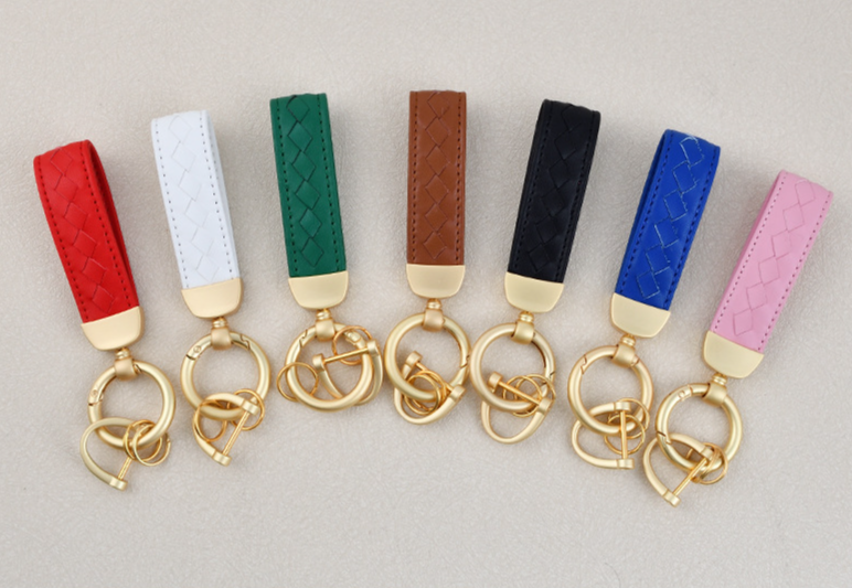 Business Leather Keychain Metal Car Keychain Bag Accessories_voghion.com