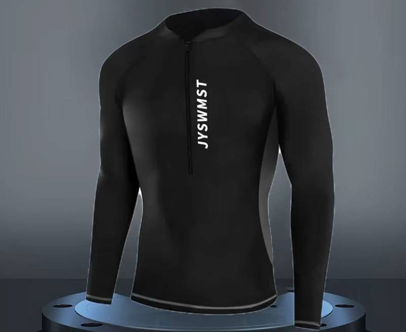 Swimsuit For Men, Teenage Adult, Large-sized Double-layer Swimming Trunks, Short-sleeved Top, Men's Training Suit, Swimsuit_voghion.com