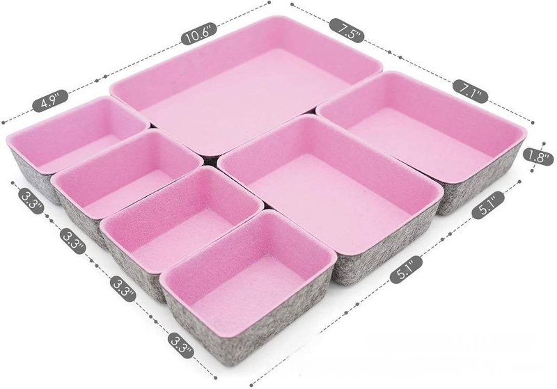 Premium Felt Storage Box Set - Seamless One-Piece Design For Office Desk & Drawer Organization_voghion.com