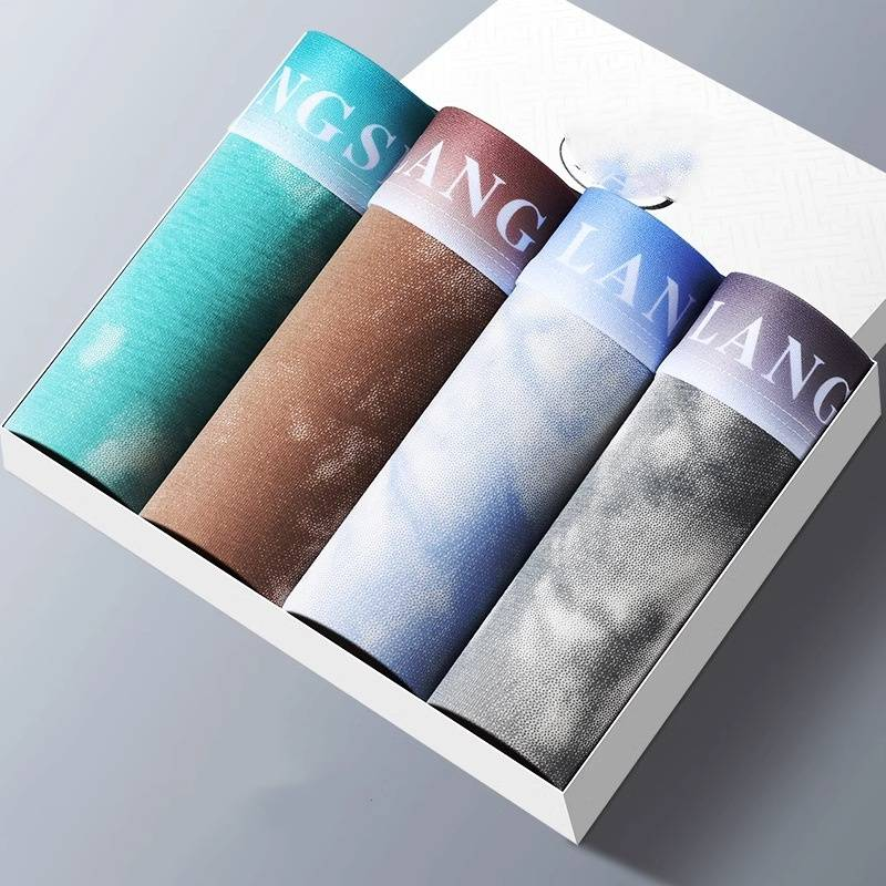 Boxer da uomo in puro cotone, tinta unita, comodi e traspiranti, alla moda per ragazzi, a vita media._voghion.com