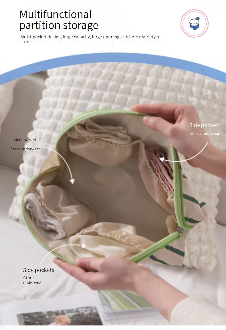 Travel Underwear Organizer - Large Capacity Waterproof Bag For Bras, Socks & Toiletries_voghion.com