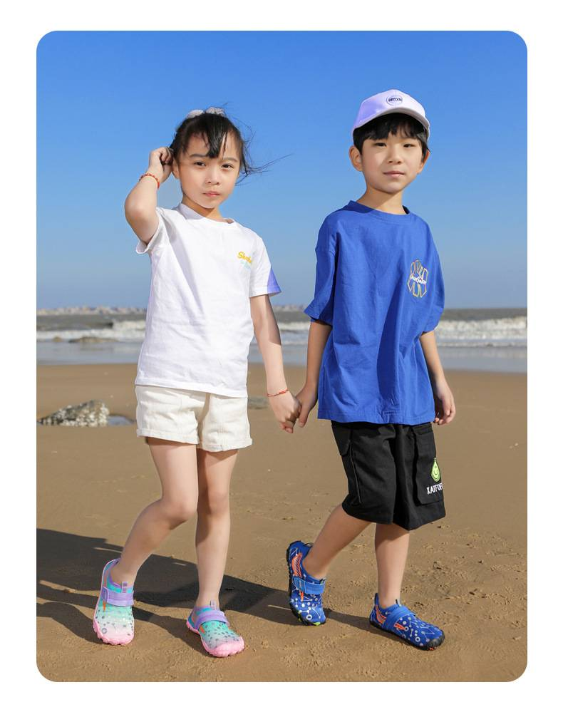 Scarpe da acqua per bambini a piedi nudi - Calzini antiscivolo ad asciugatura rapida per spiaggia, piscina e giochi all'aperto | Leggeri e traspiranti con chiusura a strappo_voghion.com