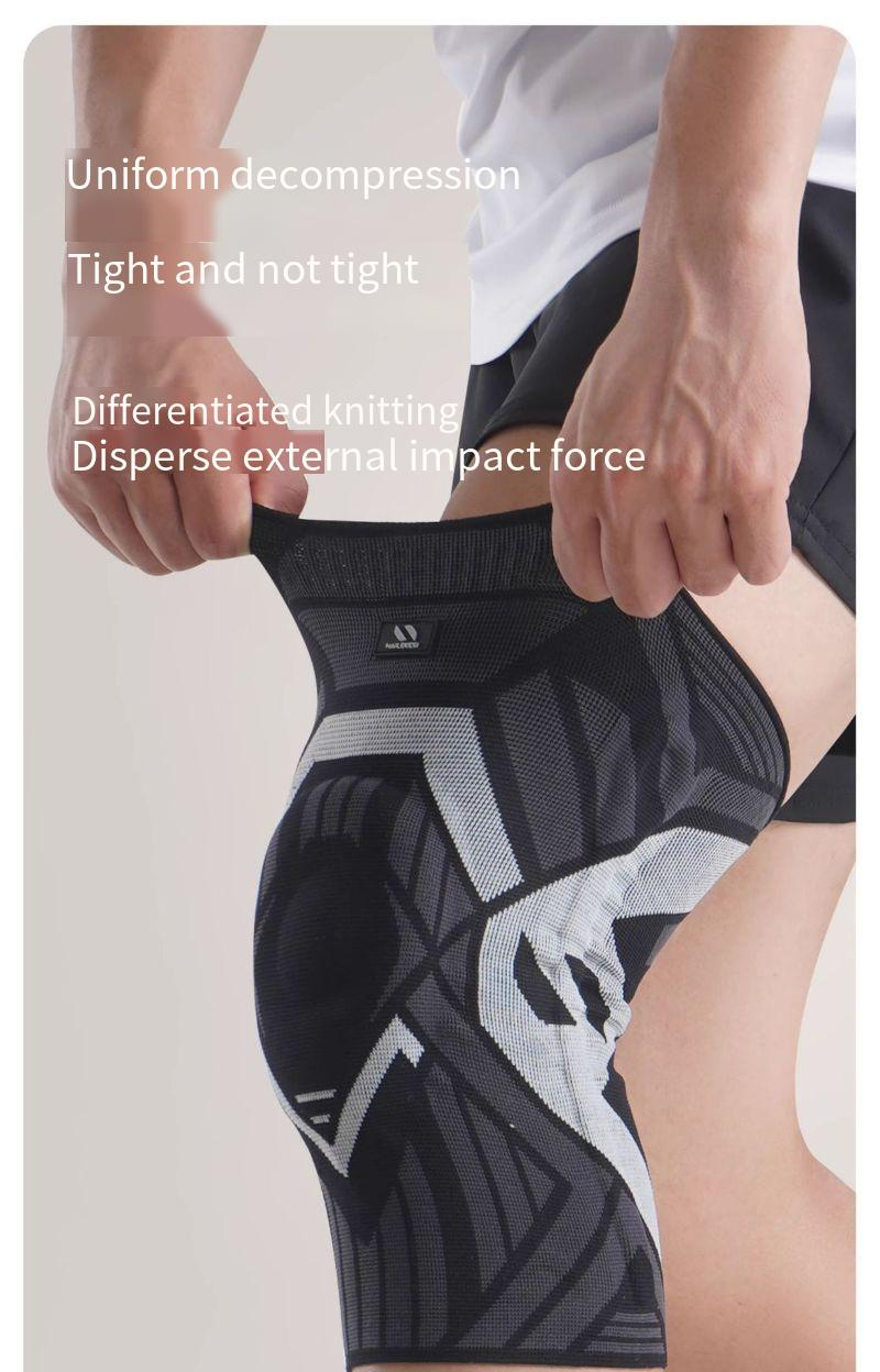 Ginocchiera professionale in silicone con supporto a molla per basket, corsa e sport – Compressione traspirante e stabilizzazione della rotula_voghion.com