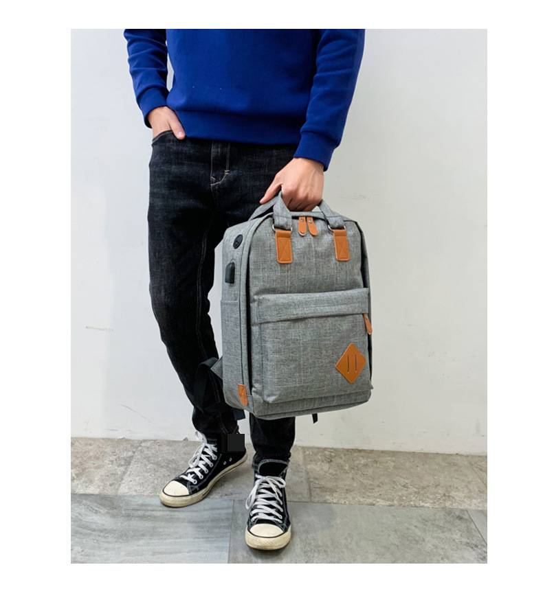 Women's Bags Large Capacity School Bag Computer Bag Multi Pocket USB Backpack Three Piece Set Simple Casual Business Backpack Multi Function_voghion.com