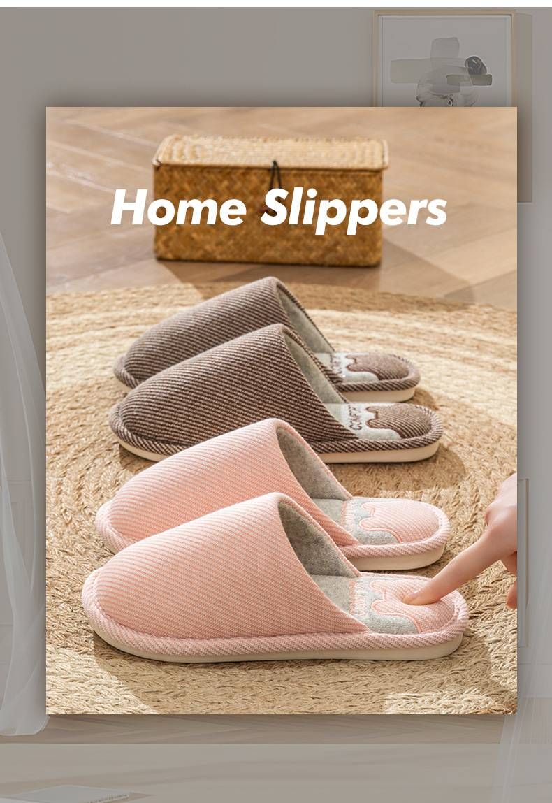 Breathable Linen House Slippers With Toe Cover - Ultra-Soft Thick Sole, Non-Slip Unisex Home Shoes For Women & Men (Multiple Colors & Patterns)_voghion.com